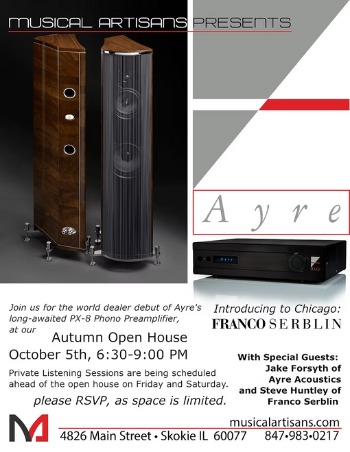 Musical Artisans Presents: Ayre Acoustics and Franco Serblin